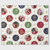 Speelgoedfamilie Foto met kerstmis Cadeaupapier (Vlak)