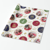 Speelgoedfamilie Foto met kerstmis Cadeaupapier (Uitgerold)