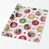 Speelgoedfamilie Foto met kerstmis Cadeaupapier (Uitgerold)