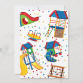 Speelgoedfeestje, Playground-verjaardag Uitnodigen Kaart (Achterkant)