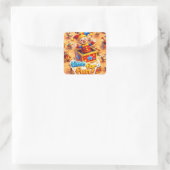 Speelgoedkist van de nar vierkante sticker (Tas)