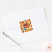 Speelgoedkist van de nar vierkante sticker (Envelop)