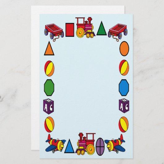 Speelgoedpapier Briefpapier (Voorkant / Achterkant)