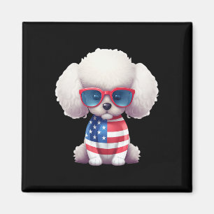 Speelgoedpoedel Met Patriottische Vlag Van De VS A Magneet