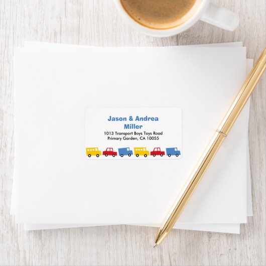 Speelgoedspeelgoed Kleurenrijdend autobusadres Etiket (Insitu)