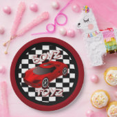 Speelgoedspeelgoed Rode sportauto's Papieren Bordje (Feest)