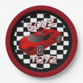 Speelgoedspeelgoed Rode sportauto's Papieren Bordje (Voorkant)