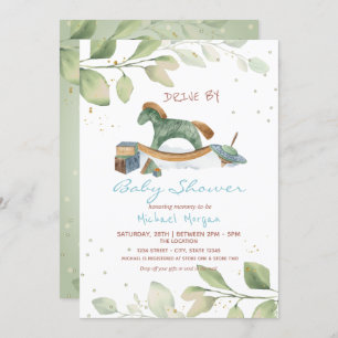 Speelgoedstation op Baby shower Kaart