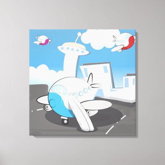 Speelgoedvliegtuigen Canvas Afdruk (Voorkant)