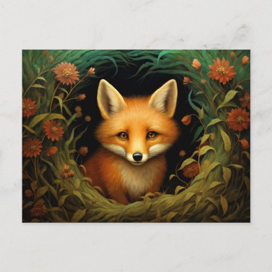 Speelgoedvogel in Floral Meadow Feestdagenkaart (Voorkant)