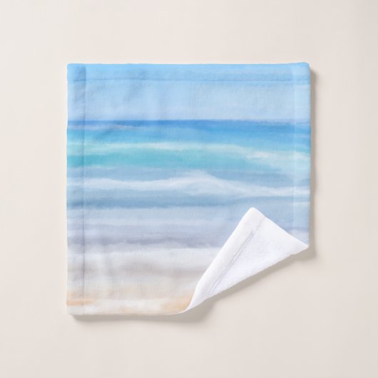 Speelgolven op een zonnige dag in het strand bad handdoek (Wasdoekje)