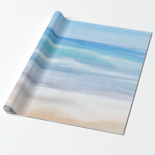 Speelgolven op een zonnige dag in het strand cadeaupapier (Uitgerold)