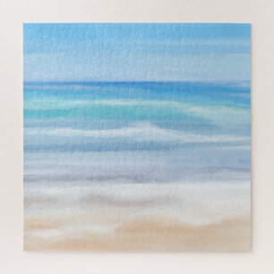 Speelgolven op een zonnige dag in het strand legpuzzel