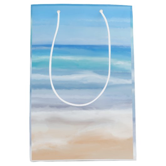 Speelgolven op een zonnige dag in het strand medium cadeauzakje (Voorkant)