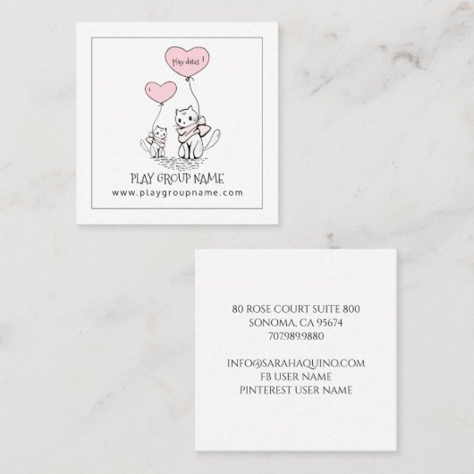 Speelgroep Whimsical Cats Custom Kind Contactkaartje (Voorkant / Achterkant)