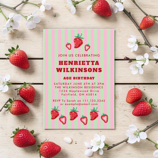 Speelhuis Maximalisme Aardbeien Verjaardag Kaart