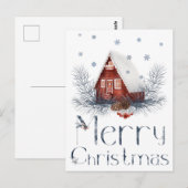 Speelhuisje of blokhut, dennenappels, bessen briefkaart (Voorkant / Achterkant)