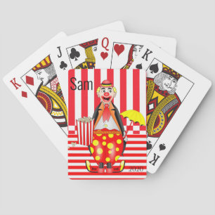 Speelkaart Deck Clown Rode Streep Popcorn Pokerkaarten