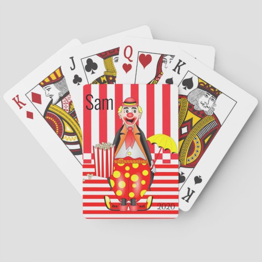 Speelkaart Deck Clown Rode Streep Popcorn Pokerkaarten (Achterkant)