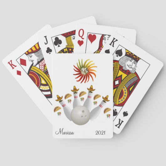 Speelkaart Deck Hot Peppers Bowling Ballen Pokerkaarten (Achterkant)