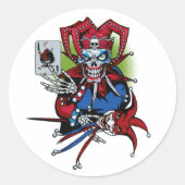 Speelkaart, Joker Ronde Sticker (Voorkant)