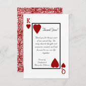 Speelkaart Koning/Koningin Bedankbriefjes Bedankkaart (Voorkant / Achterkant)