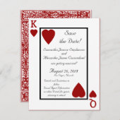 Speelkaart Koning/Koningin Save the Date (Voorkant / Achterkant)