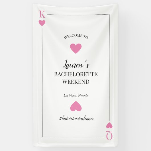 Speelkaart Las Vegas Bachelorette Welkom Spandoek (Verticaal)