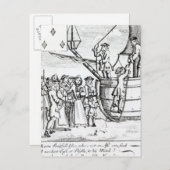 Speelkaart met immigranten die aankomen briefkaart (Voorkant / Achterkant)