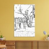 Speelkaart met immigranten die aankomen canvas afdruk (Insitu (Woonkamer))