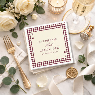 Speelkaart Monogram Oude Rijkdom Huwelijk Op Maat Servet