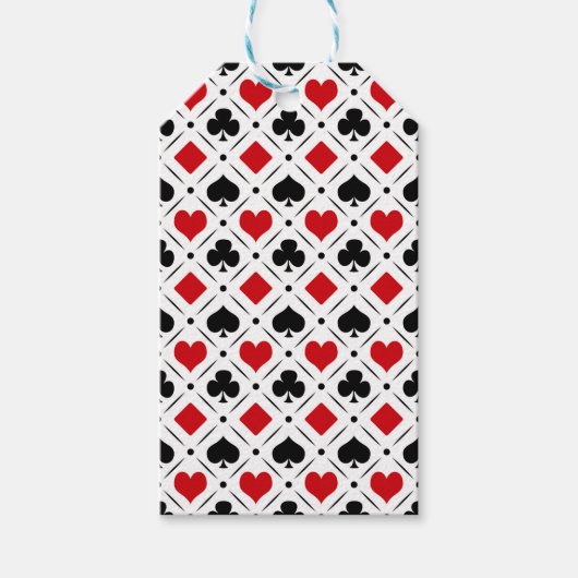 Speelkaart past bij symbolen cadeaulabel (Voorkant)