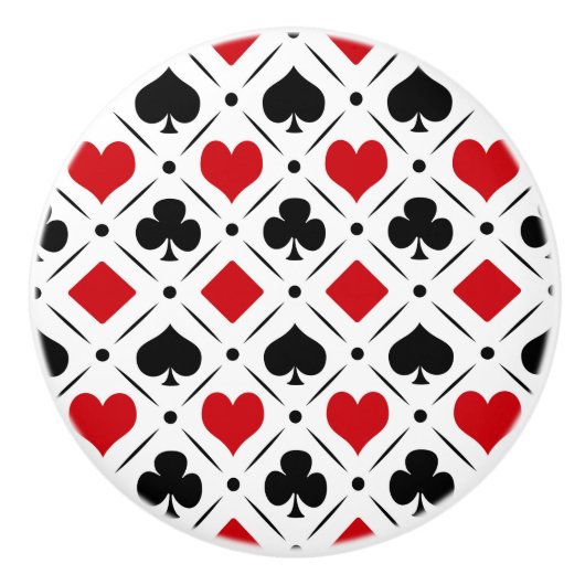 Speelkaart past bij symbolen keramische knop (Voorkant)