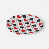 Speelkaart past bij symbolen papieren bordje (Gekanteld)