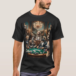 Speelkaart Pop Art Gokken Hond Speelt Poker T-shirt