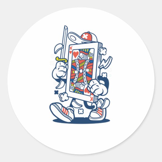 Speelkaart Ronde Sticker (Voorkant)