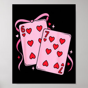 Speelkaart Valentijnsdag 67 Preppy Zes Zeven 6 Poster