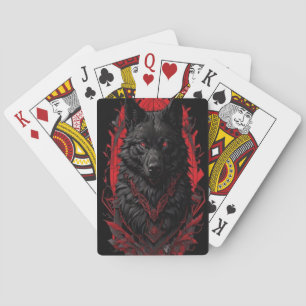 Speelkaart vreselijke wolf print pokerkaarten