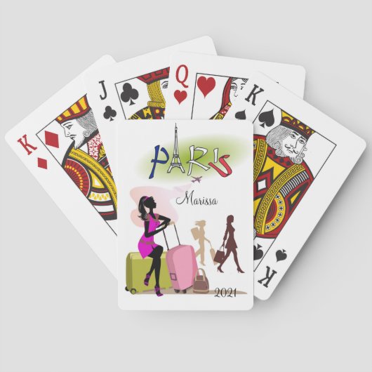 Speelkaartdek Parijs Frankrijk Vakantie Pokerkaarten (Achterkant)