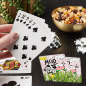 Speelkaartdek Roze geruite Koe Moo Bumblebee Sun Pokerkaarten (Insitu)