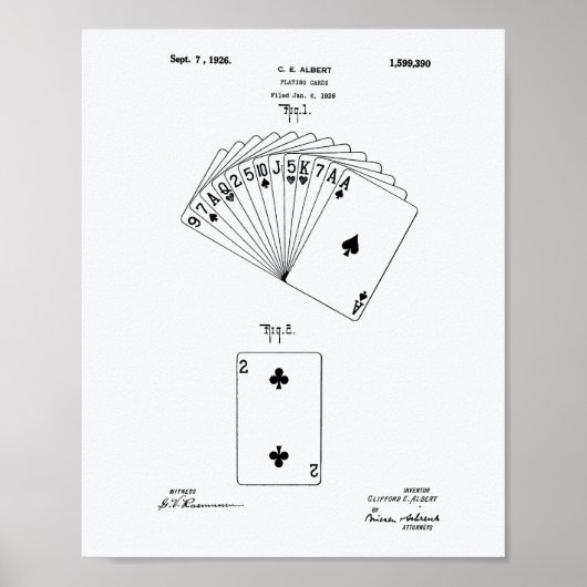 Speelkaarten 1926 Whitepaper over patenten Poster (Voorkant)
