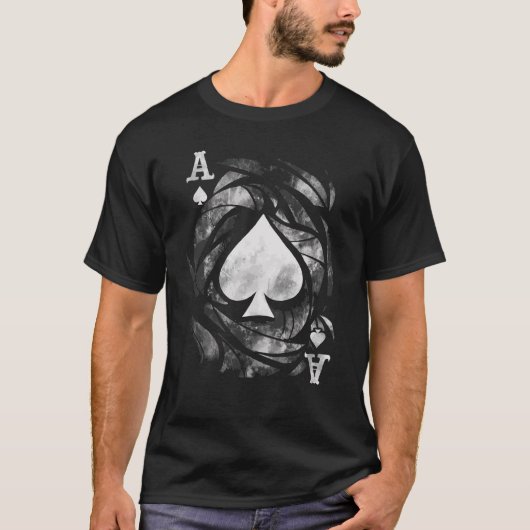 Speelkaarten Ace of Spades Dice Games Poker T-shirt (Voorkant)