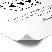 Speelkaarten Alternatief Gastboek Trouwbord Poster (Hoek)