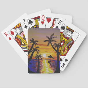Speelkaarten (Beach scene, walvis & palmbomen)