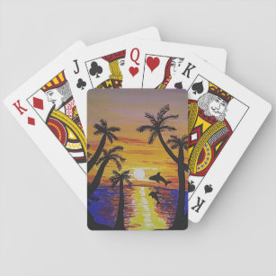 Speelkaarten (Beach scene, walvis & palmbomen)