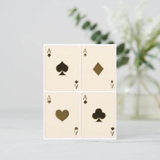  speelkaarten briefkaart (Staand voorkant)