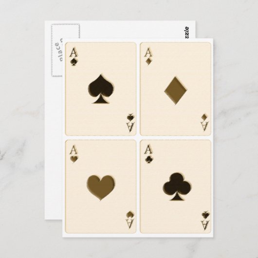  speelkaarten briefkaart (Voorkant / Achterkant)