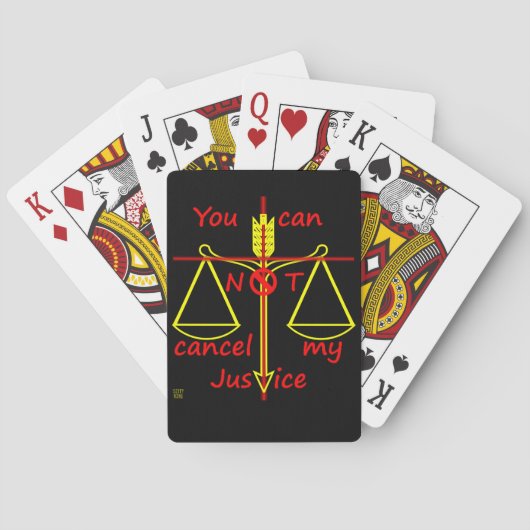 speelkaarten "CANCEL JUSTICE" (Achterkant)