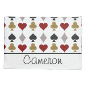 Speelkaarten Casino Patroon Aangepaste naam Kussensloop (Achterkant-Links)