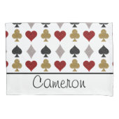 Speelkaarten Casino Patroon Aangepaste naam Kussensloop (Voorkant-Links)